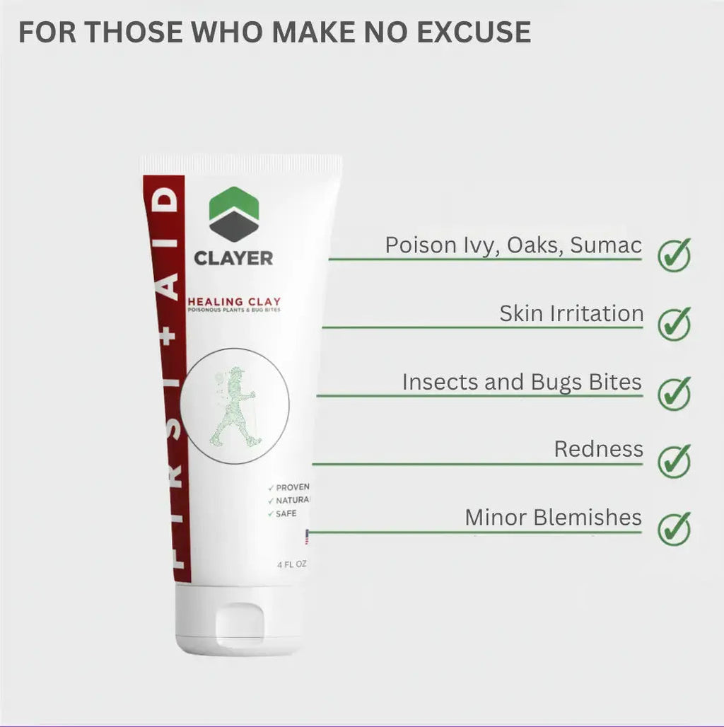Natural First-Aid Healing Clay - Poison Ivy, Cuts & Insect Bites (Non-Toxic)