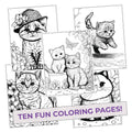 Kitty Colors Coloring Pages (10 Pack)