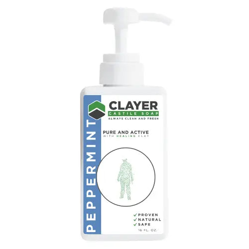 CLAYER CASTILE SOAP - Peppermint - 16 FL OZ
