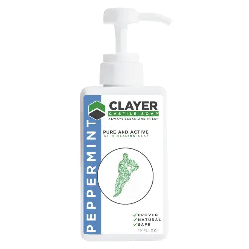 CLAYER CASTILE SOAP - Peppermint - 16 FL OZ